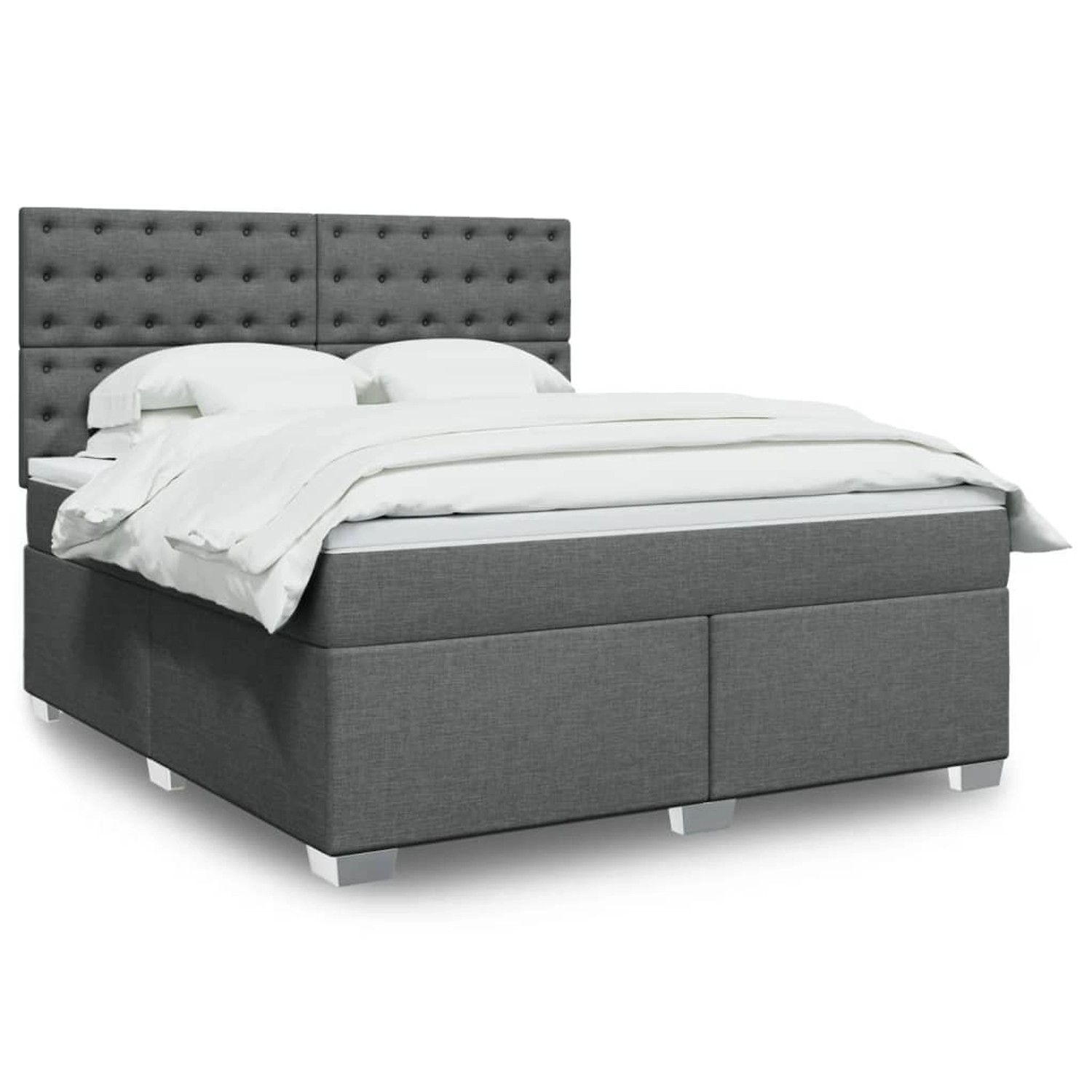 vidaXL Boxspringbett mit Matratze Dunkelgrau 180x200 cm Stoff 3292882 günstig online kaufen