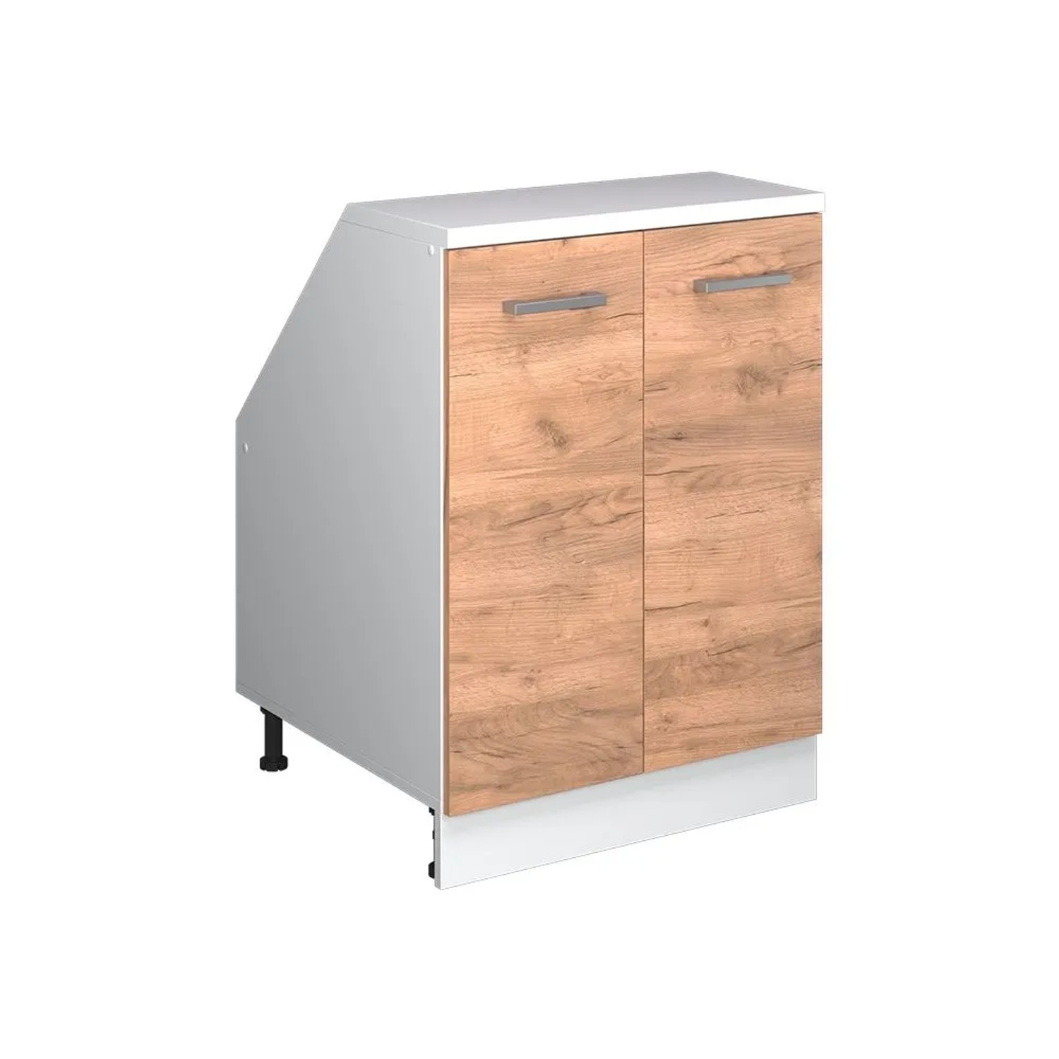Vicco Küchenschrank für Dachschrägen R-Line Goldkraft Eiche 60 x 82 mit 2 Türen Schrankkorpus 60 cm Tiefe Art Nr 60117