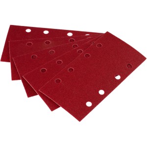 LUX Schleifstreifen, 93x185mm, K80, 5er-Pack, Zubehör für Schwingschleifer, zum Schleifen von Holz und Metall.