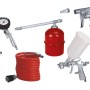 Einhell Druckluftset Profi 5-tlg. mit Reifenfüller, Spritzpistolen, Ausblaspistole und Schlauch.