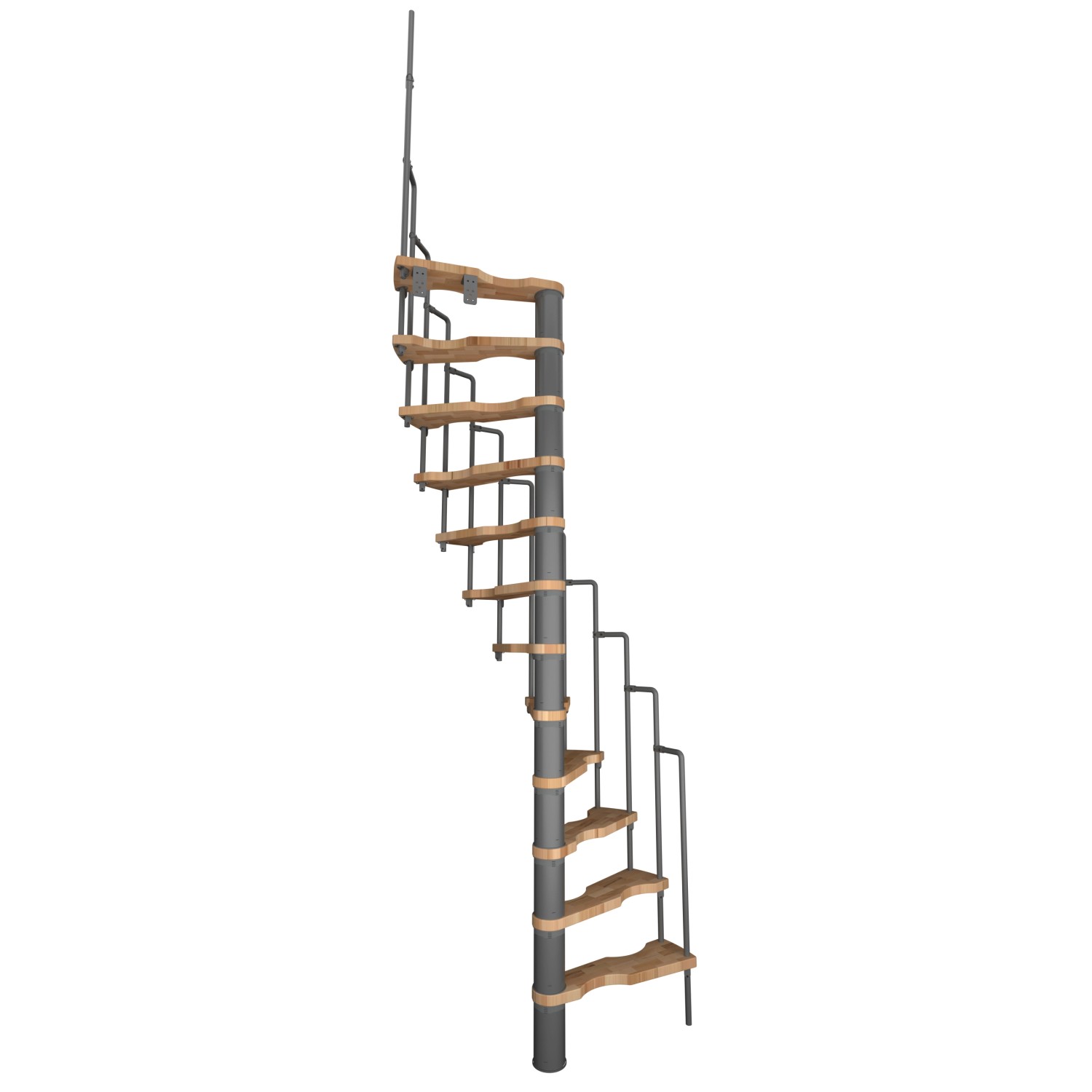 Minka Spindeltreppe Suono 140 cm x 78 cm Grau-Buche Hell günstig online kaufen