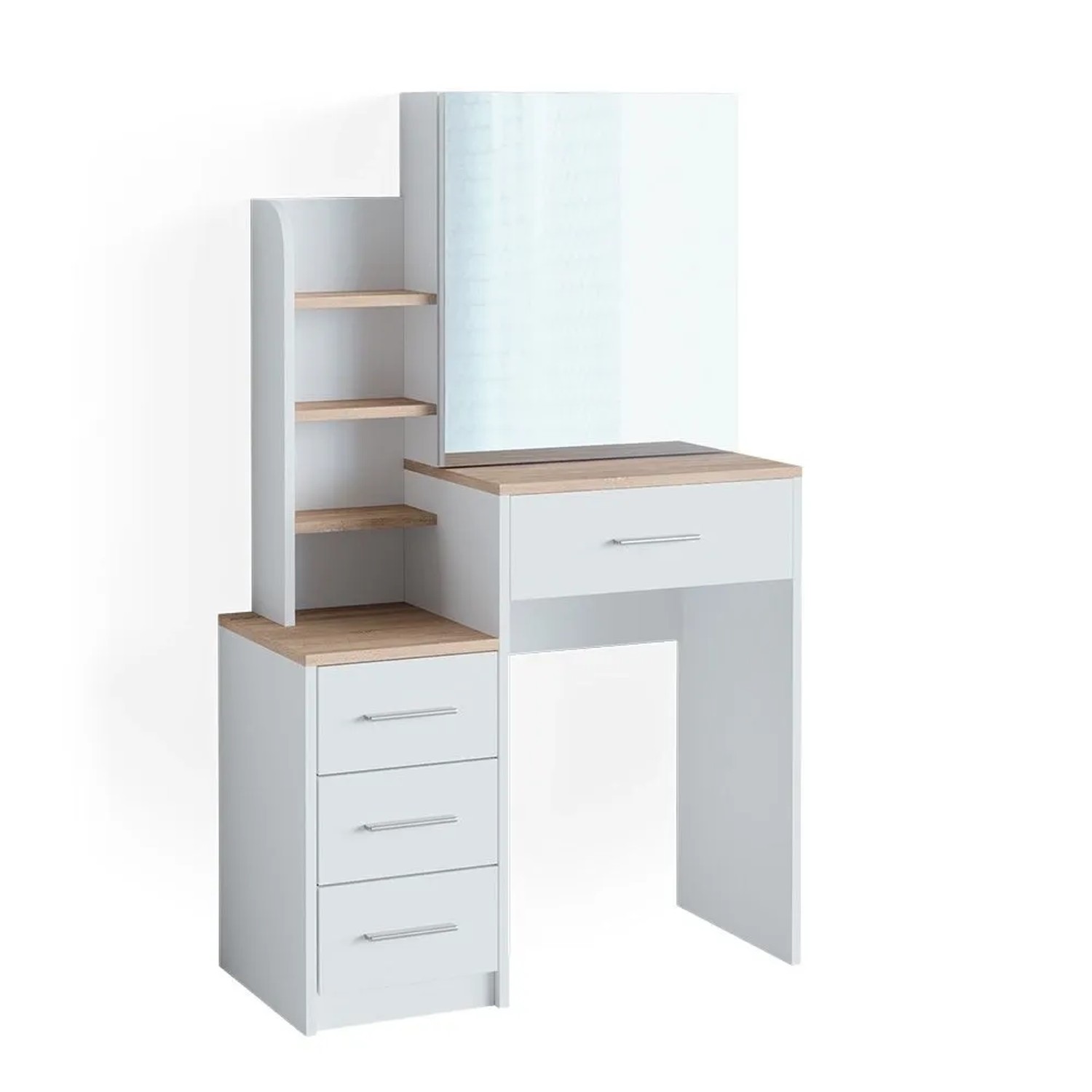 Vicco Schminktisch Conrada Weiß/Sonoma 80 x 132 mit Spiegel