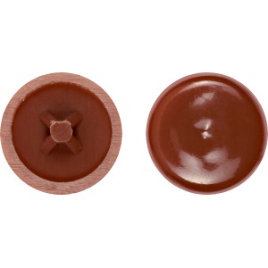 Braune LUX Abdeckkappen PZ2, 30er-Set für Spanplattenschrauben, Kunststoff.