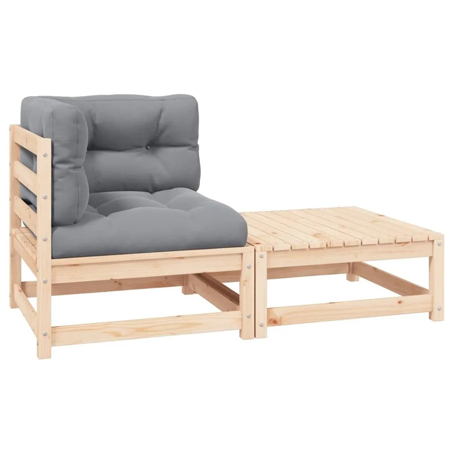 vidaXL 2-Tlg Garten-Lounge-Set mit Kissen Kiefer Massivholz 805750