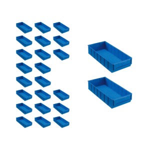 PROREGAL SuperSparSet: 24 blaue Industrieboxen (4,7L) für Aufbewahrungssysteme.