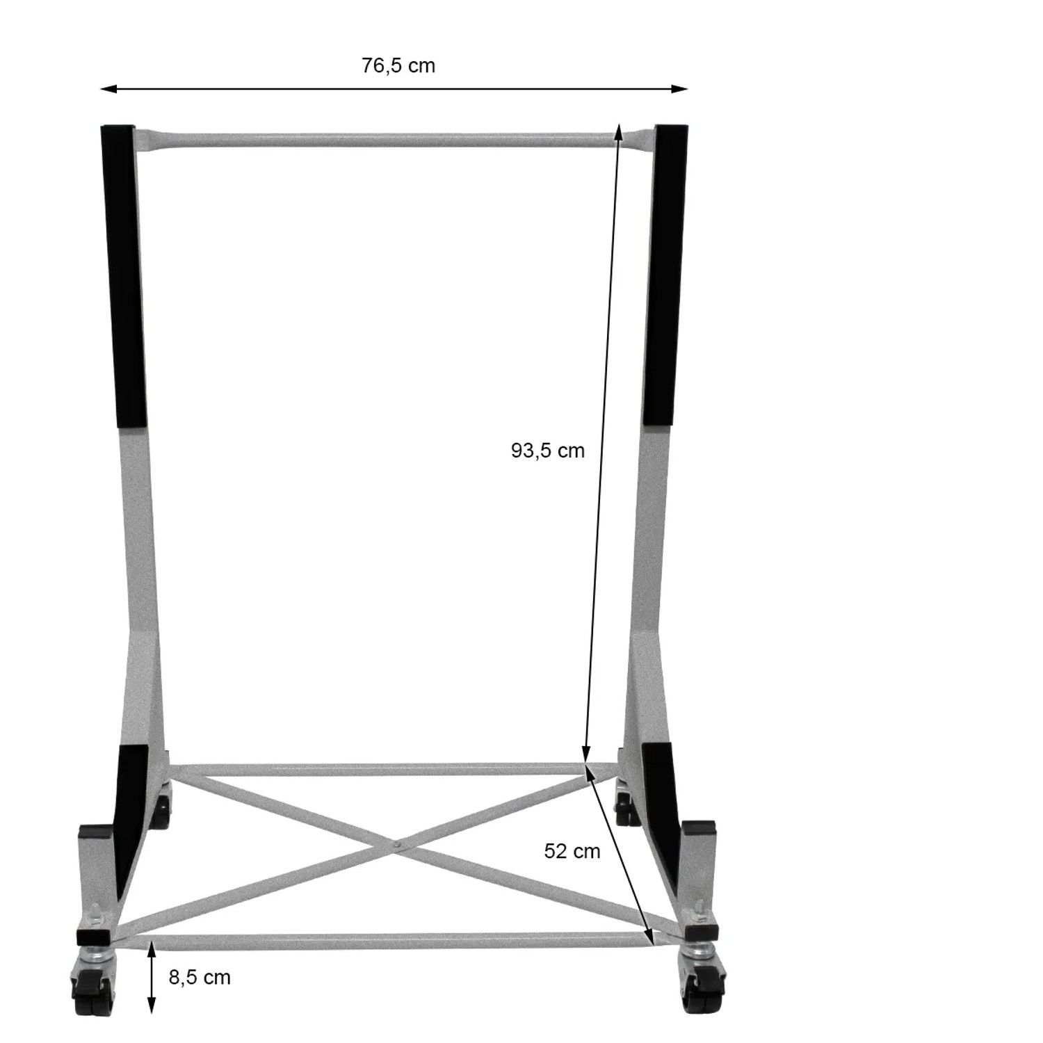 ECD Germany Hardtopständer mit Rollen, silberfarben. Stahlkonstruktion für Carports.