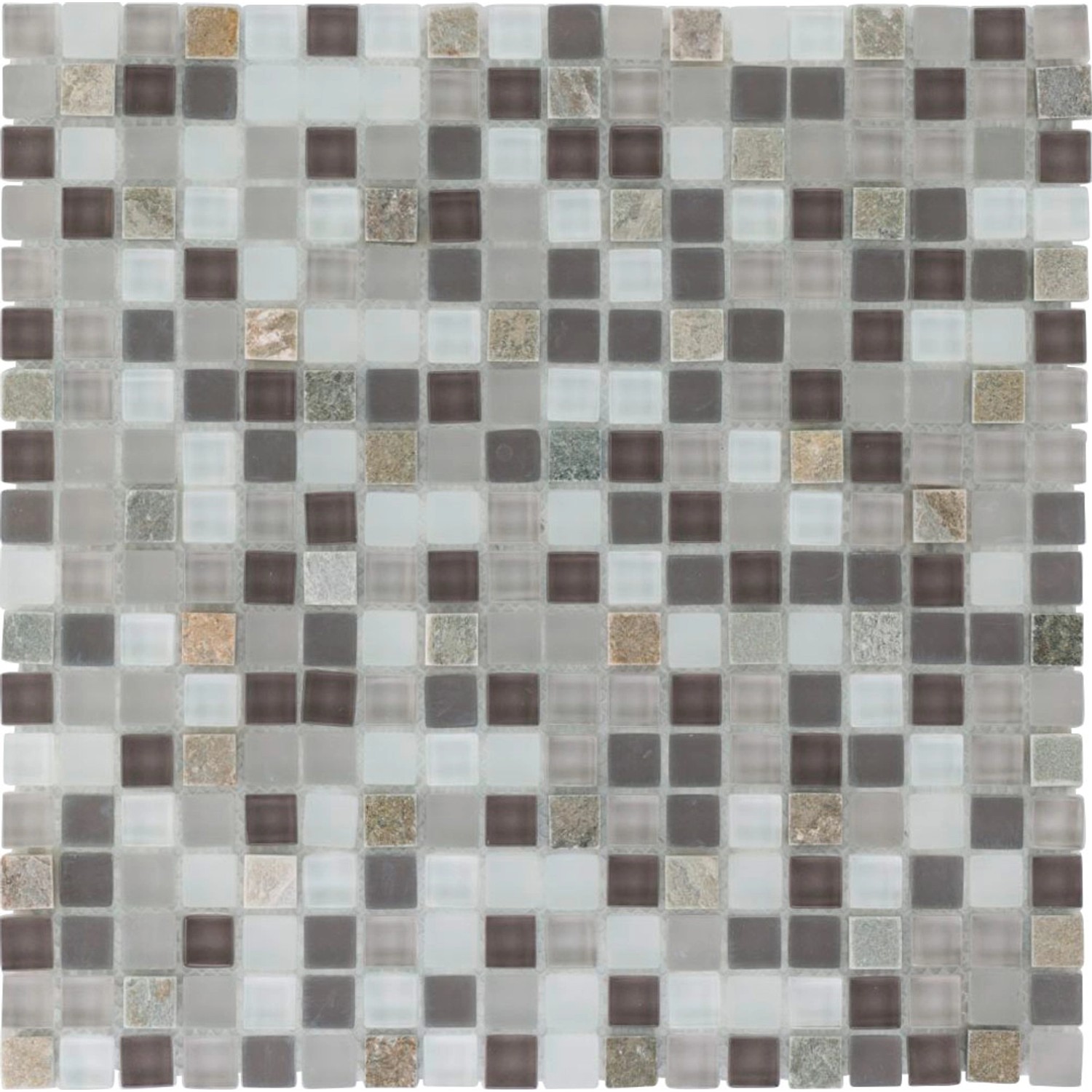 Mosaikmatte Glas Stein Beige Quarzit 30 cm x 30 cm