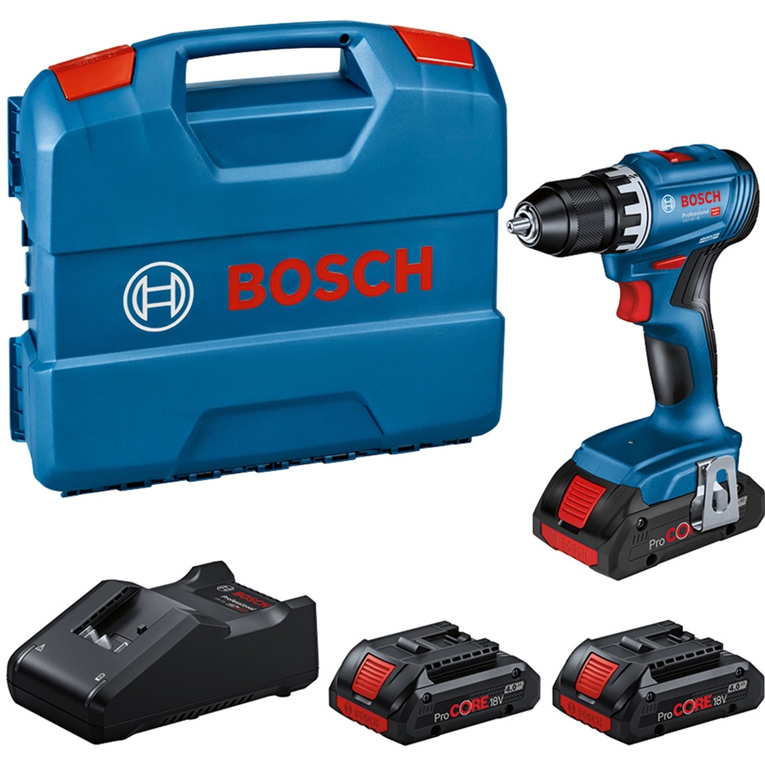 Bosch Professional Akku-Bohrschrauber GSR 18V-45 m. 3 x Akkus 4 Ah L-Case günstig online kaufen