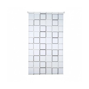 Relaxdays Duschrollo Square Kunststoff Aluminium Weiß Grau Wasserabweisend Schnelltrocknend 120 cm x 240 cm 0,86 kg