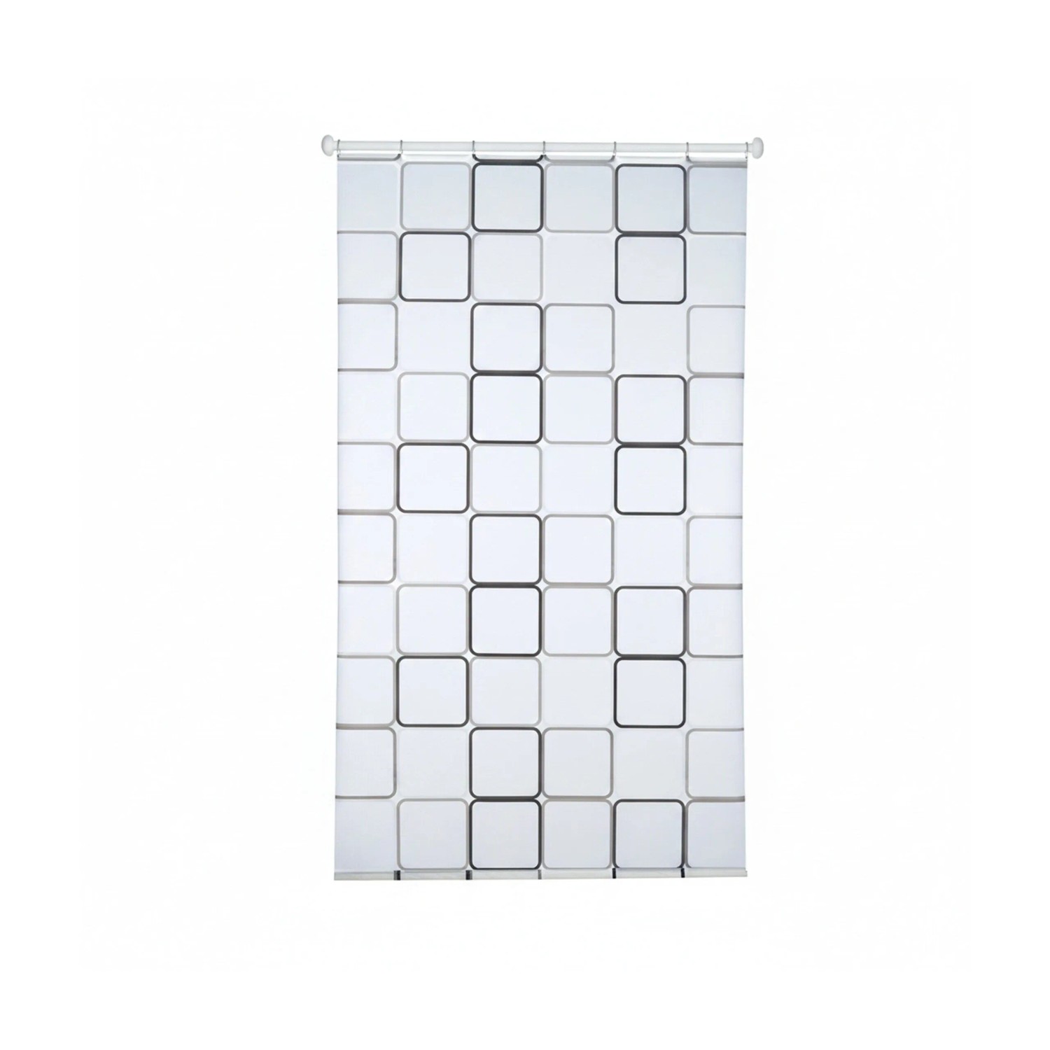 Relaxdays Duschrollo Square Kunststoff Aluminium Weiß Grau Wasserabweisend Schnelltrocknend 120 cm x 240 cm 0,86 kg