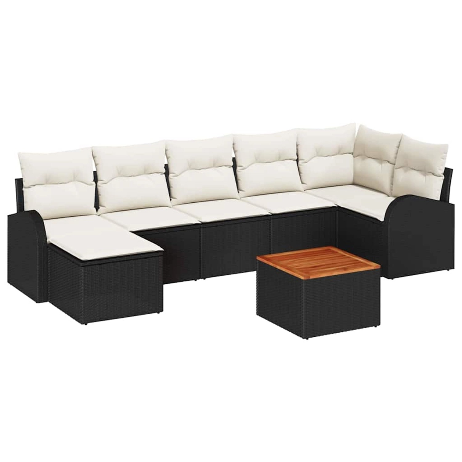 vidaXL Garten-Sofa-Set 8-Tlg Schwarz Weiß 3356276 günstig online kaufen