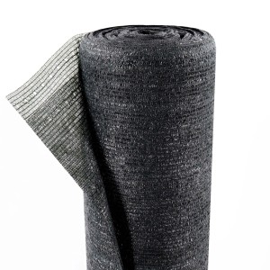 Aquagart Schattiernetz/Sichtschutz, 4m x 2m, gerollt, aus schwarzem HDPE-Gewebe.