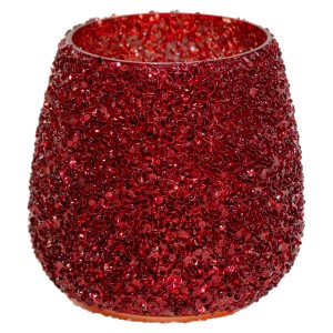 Rote M Colections Vase Strass Cauldron, Ø 9,5 cm, mit glänzenden Strassperlen für Innen & Außen.
