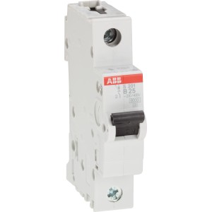 ABB Einbauautomat 1-polig 25A, Leitungsschutzschalter für Tragschienenmontage im Verteiler.