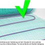 Perobe elektrische Fußbodenheizung, 10 m², Heizmatte mit grünen Gitter und lila Heizkabel.