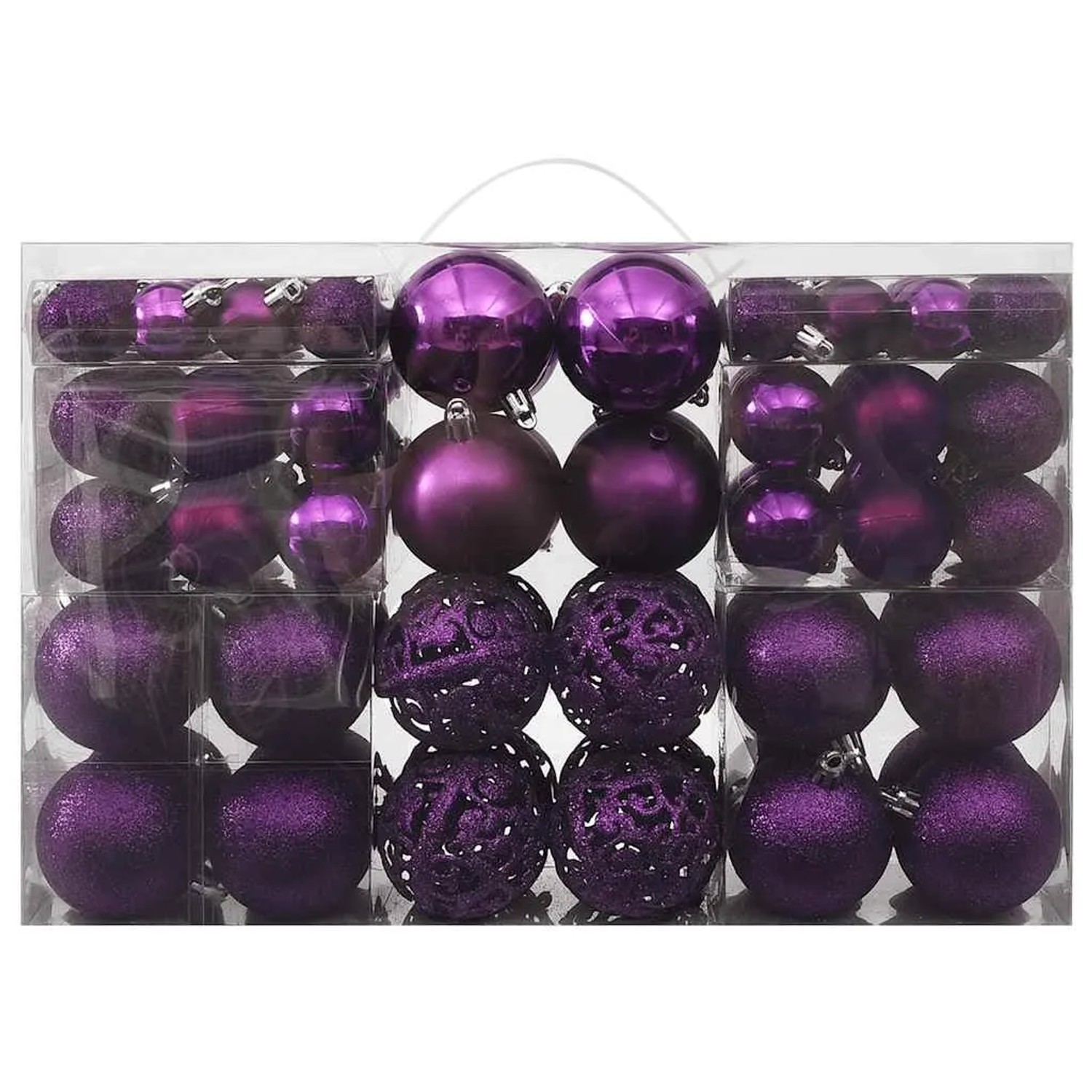 vidaXL 100-Tlg Weihnachtskugel-Set Lila 330086