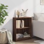 VidaXL Bücherregal in Braun Eichen-Optik mit zwei Fächern im Wohnzimmer.