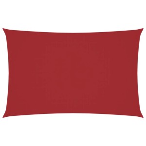 Rechteckiges, rotes Sonnensegel (2x5 m) aus Oxford Gewebe für Garten & Terrasse.
