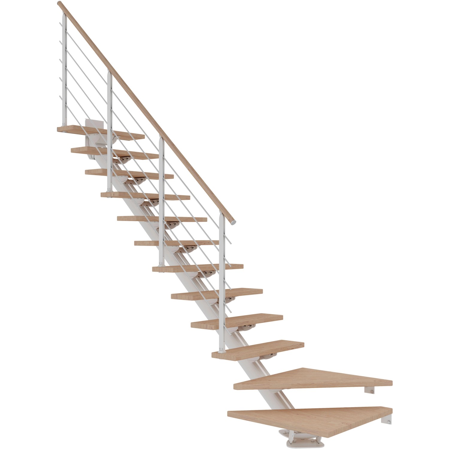Dolle Mittelholmtreppe Sydney 11 Stufen Eiche Weiß 1/4gew. Metallteile Weiß FSC®