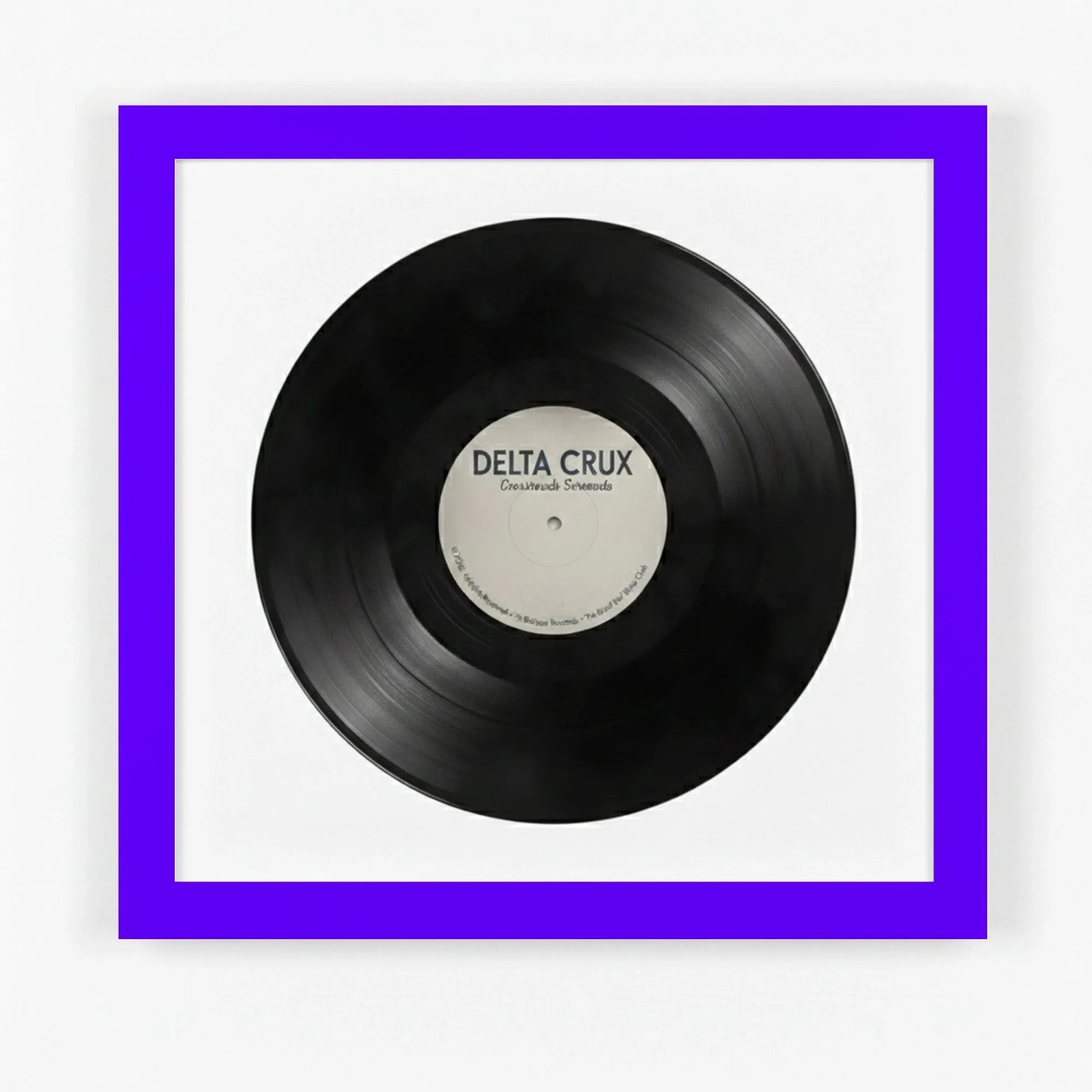 K-Möbel Schallplatten Rahmen Lila 40x40cm mit Weißem Passepartout für die Vinyl