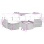vidaXL 7-tlg. Garten-Sofagarnitur, grau, Poly Rattan, mit Maßen. Ideal für Terrasse und Garten.