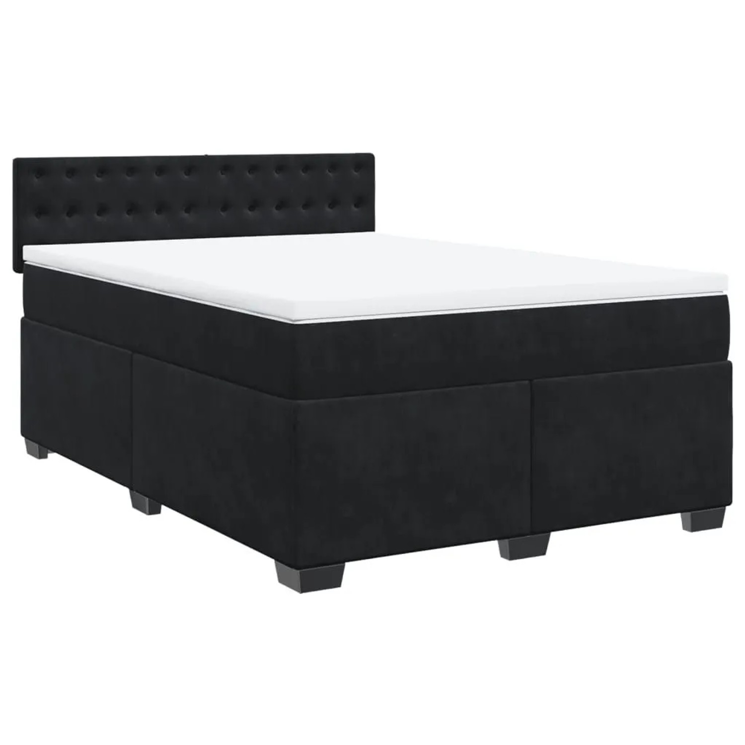 vidaXL Boxspringbett mit Matratze Schwarz 160x200 cm Samt 3288668 günstig online kaufen