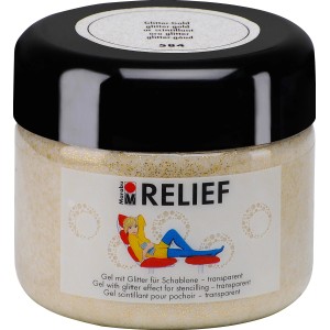 Marabu Relief Gel mit Glitter-Gold, transparent, 225ml für Wand-Akzente.