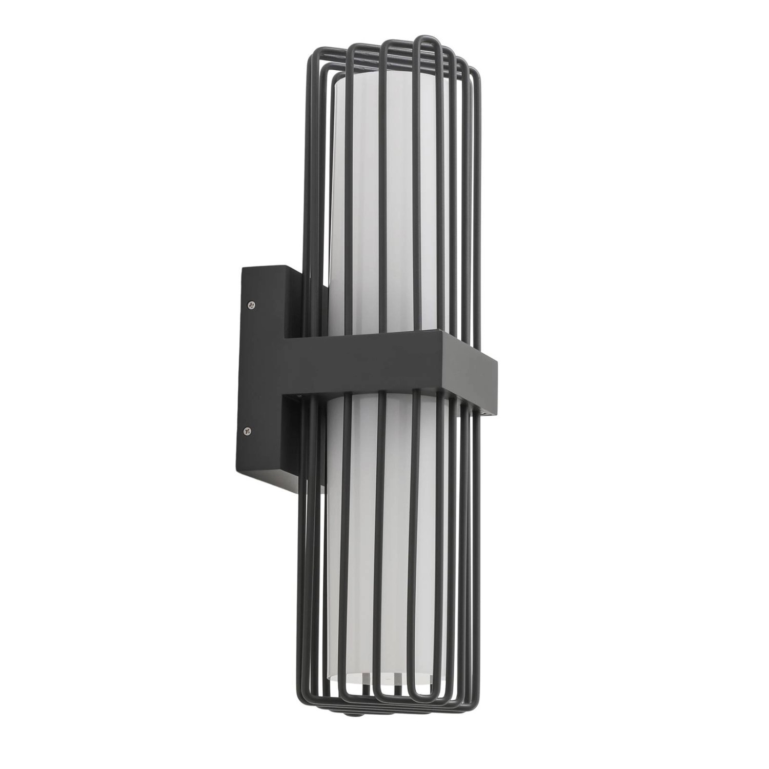 Lucande Wandleuchte Außen Chandan 10012741 Spritzwassergeschützt Modern in Schwarz aus Aluminium 2-flammig E27