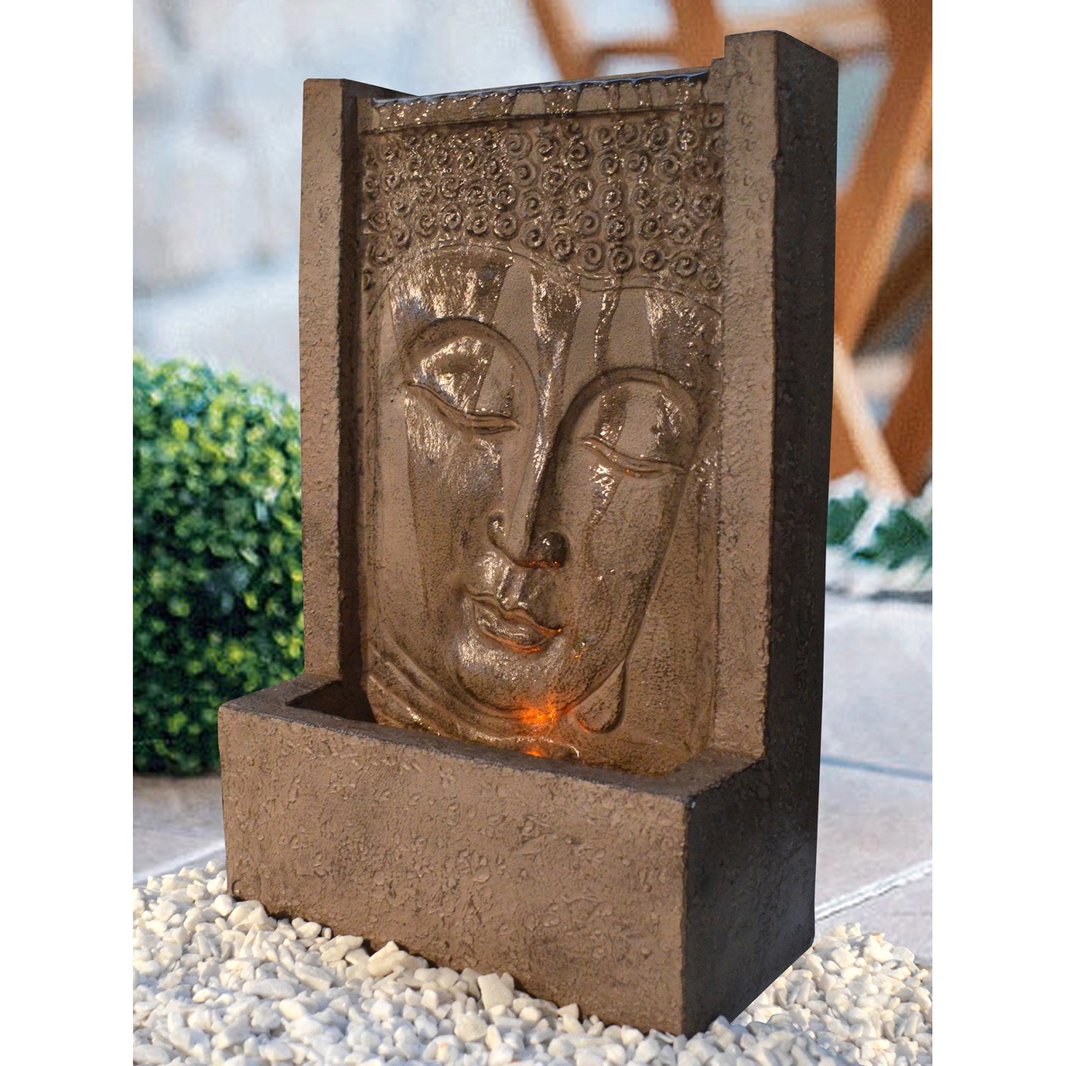 Heissner Zimmerbrunnen Buddha aus Polystone in Bronze kaufen bei OBI