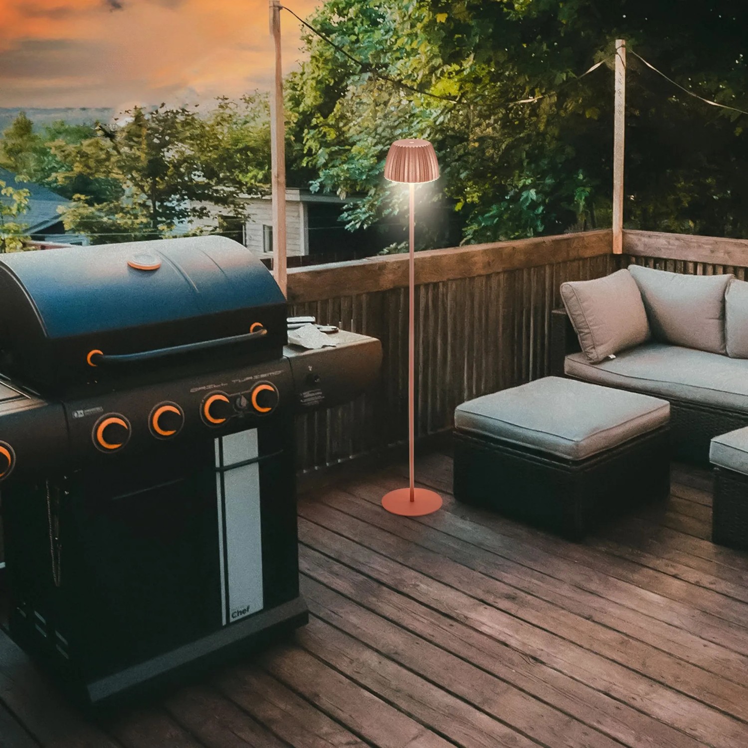 Brilo Akku-Stehleuchte Riffle Dimmbar Touch Lichtkante Kupfer_6