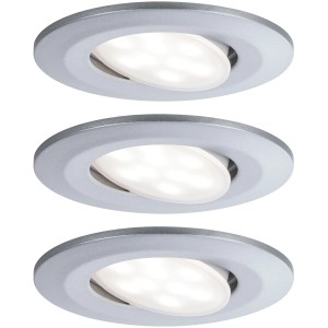 Paulmann LED Einbaustrahler Calla, 3er Set, chrom matt, schwenkbar, neutralweißes Licht.
