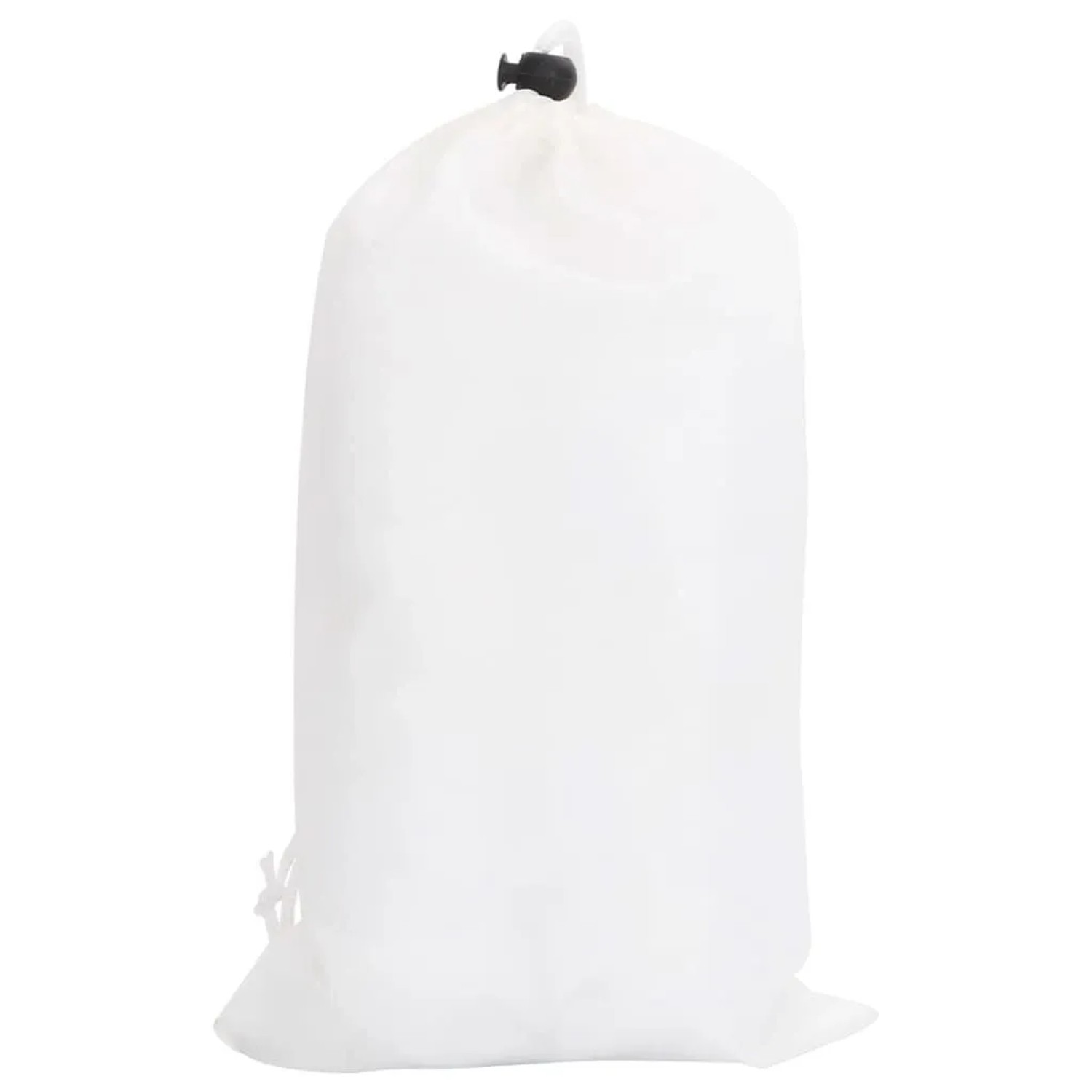 Verpacktes Tarnnetz vidaXL, weiß, mit Kordelzug und Aufbewahrungstasche.