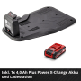 Einhell Mähroboter Freelexo Cam Plus: Ladestation und 4,0 Ah Akku der Power X-Change Familie.