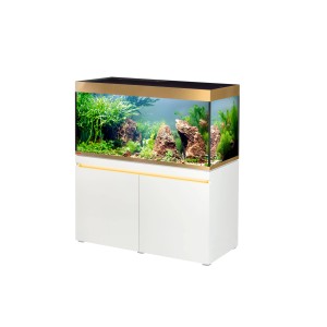 Eheim Incpiria 430 Gold Aquarium-Kombination mit Unterschrank und LED-Beleuchtung.