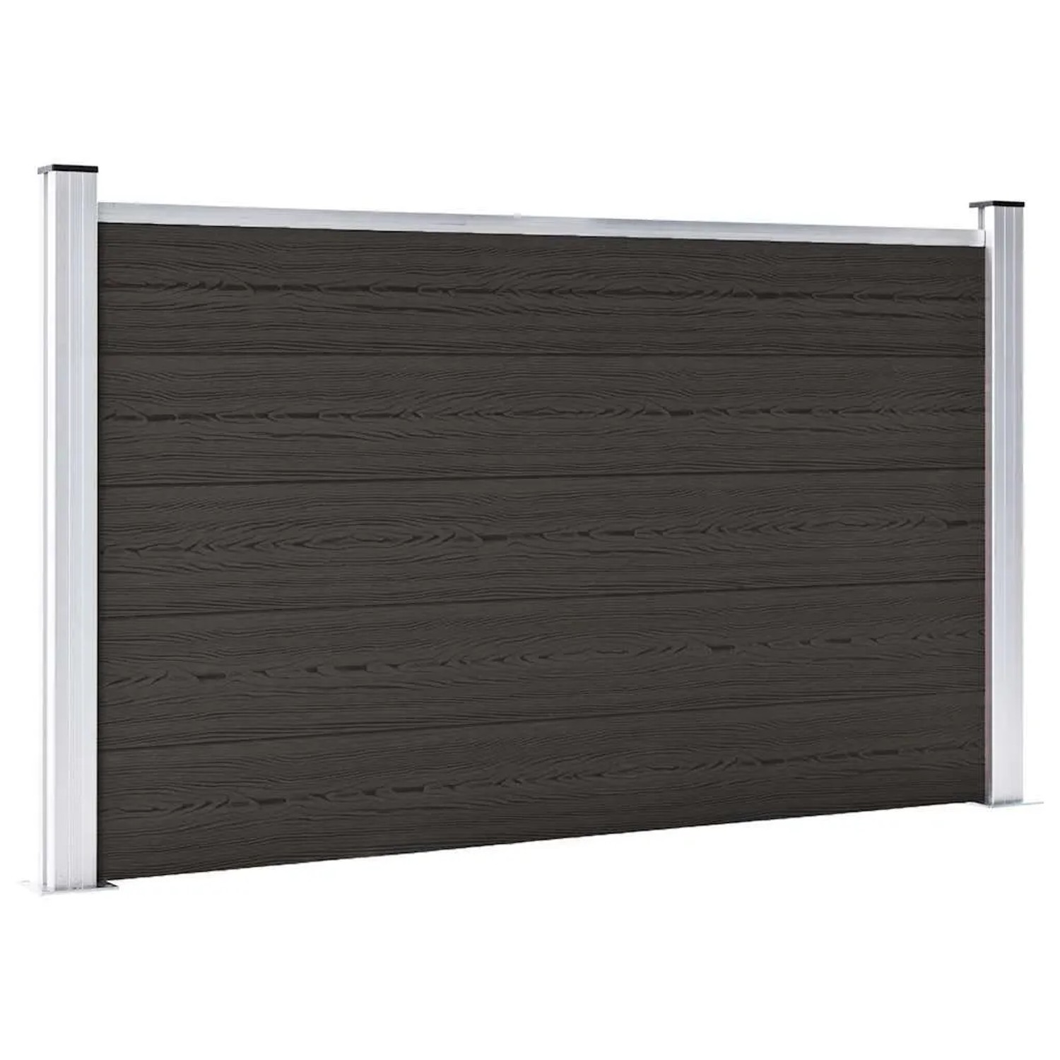 vidaXL Zaunelement WPC 180x105 cm Schwarz 148975