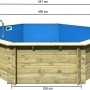 Karibu Holzpool 3 Classic Variante A KDI mit Leiter und blauer Innenfolie.