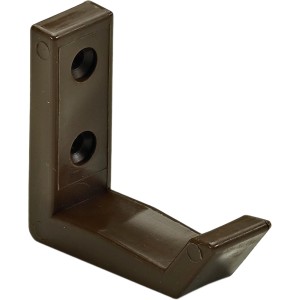 Brauner Hettich Mantelhaken aus Kunststoff, 51x18x57mm, zur einfachen Montage.