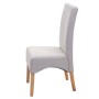 MCW Esszimmerstuhl Crotone 6er-Set, creme-beige Polsterstuhl mit hellen Holzbeinen.