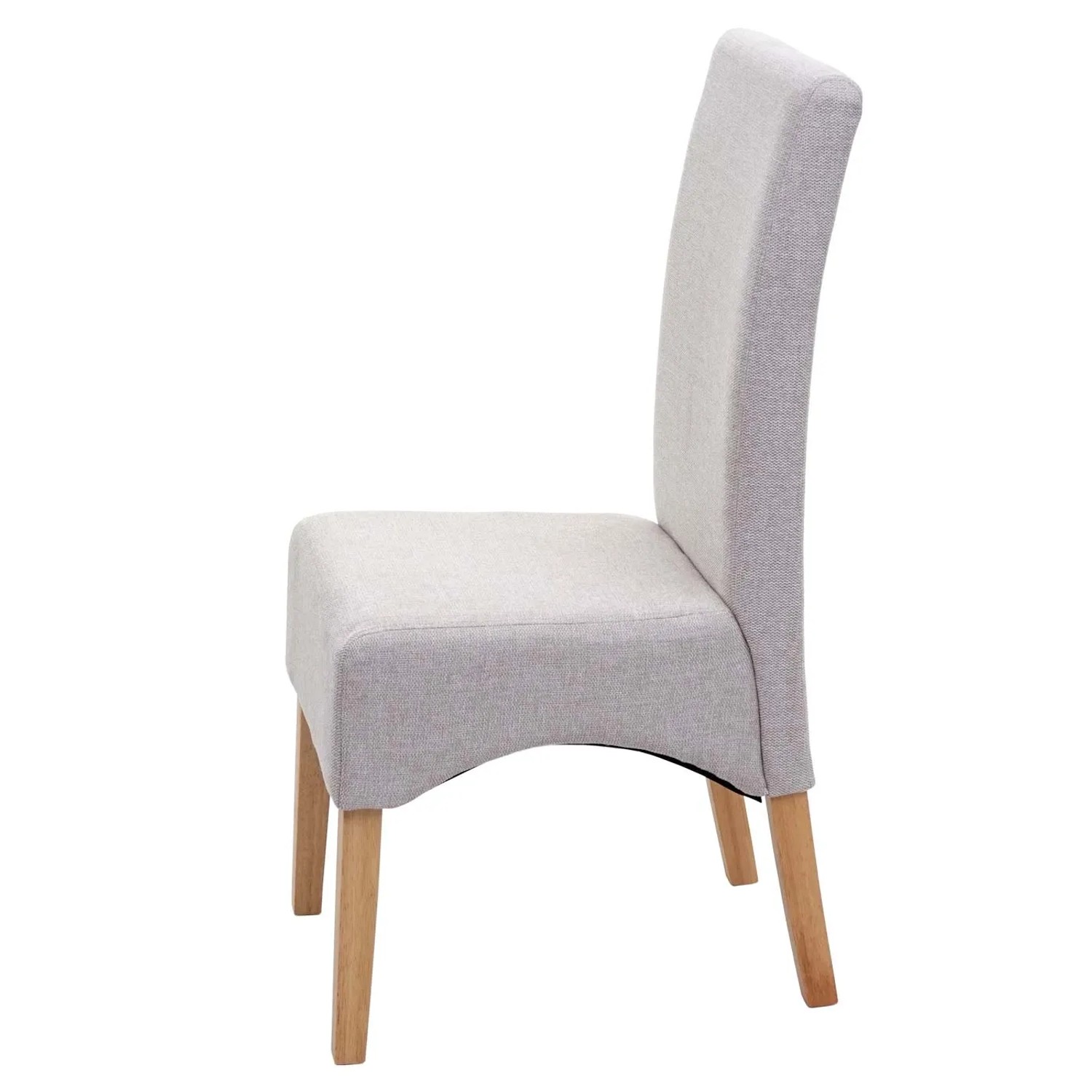 MCW Esszimmerstuhl Crotone 6er-Set, creme-beige Polsterstuhl mit hellen Holzbeinen.