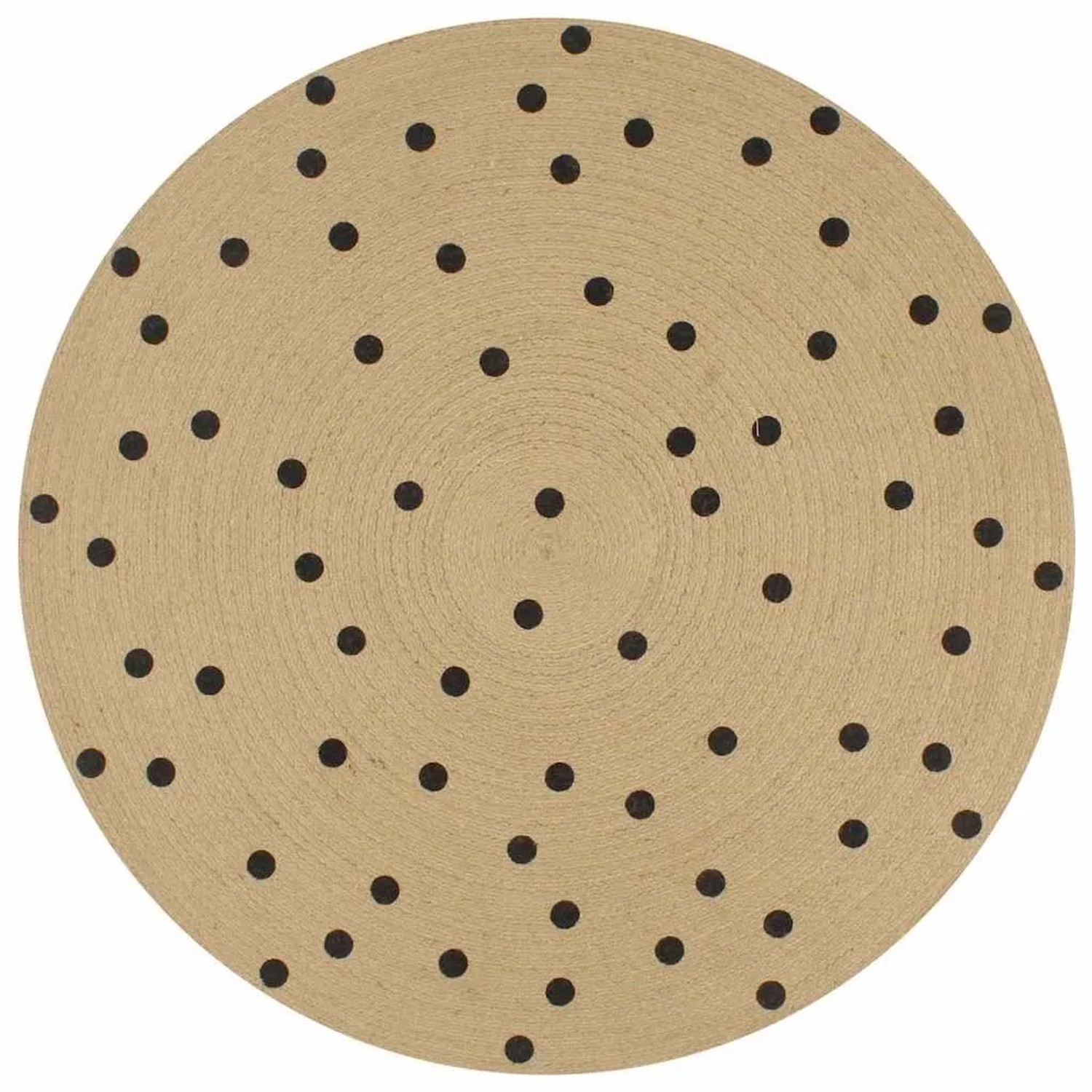 vidaXL Teppich Handgefertigt Jute mit Punktmuster 90 cm 133686