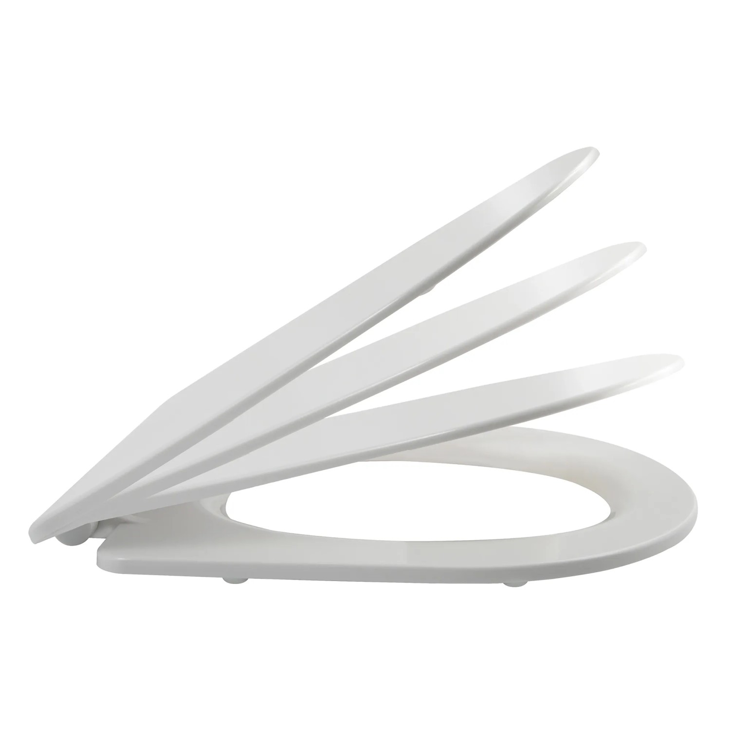 Weißer MSV WC-Sitz aus Duroplast mit Soft-Close-Funktion und Edelstahlscharnieren.