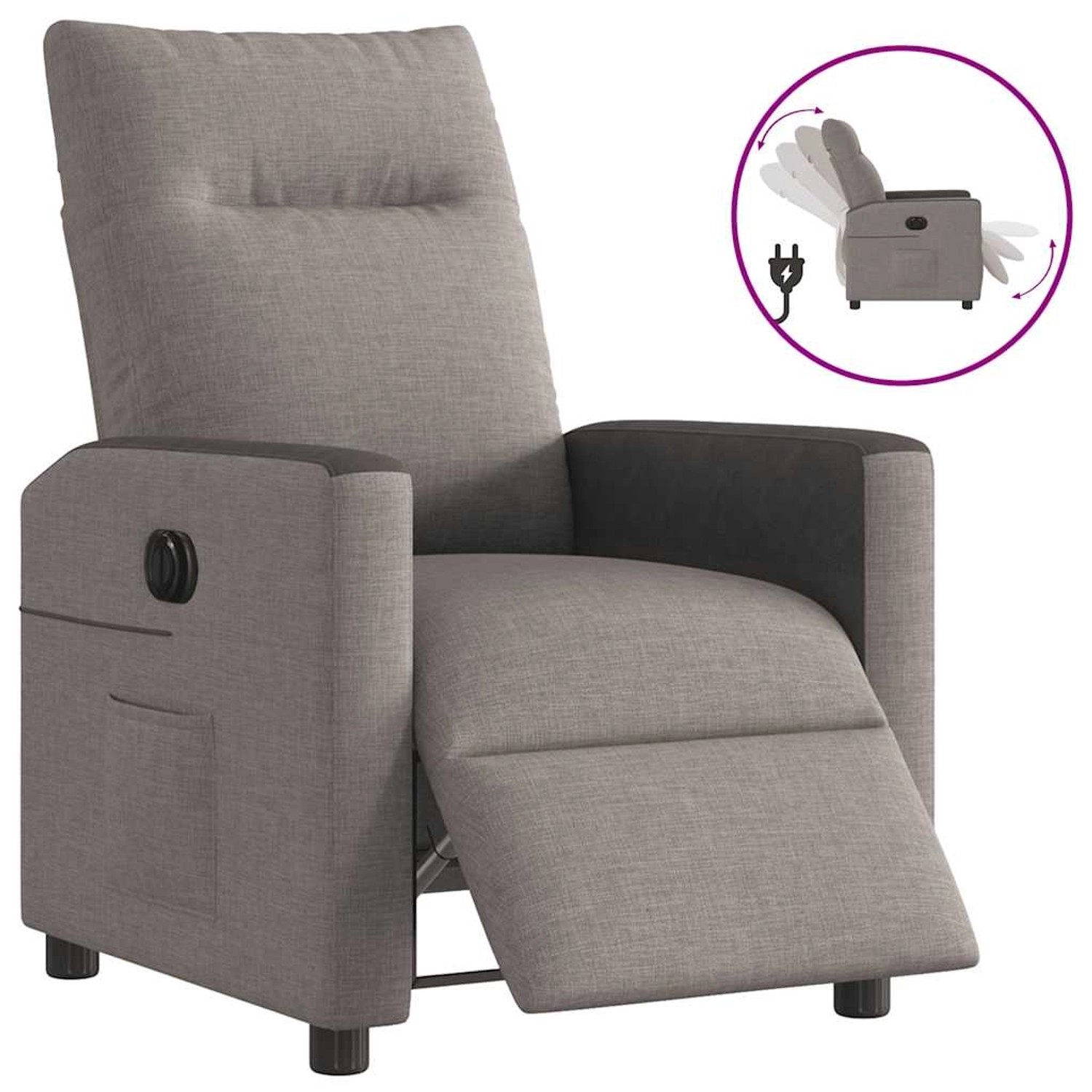 vidaXL Relaxsessel Elektrisch Taupe Stoff 3324043 günstig online kaufen