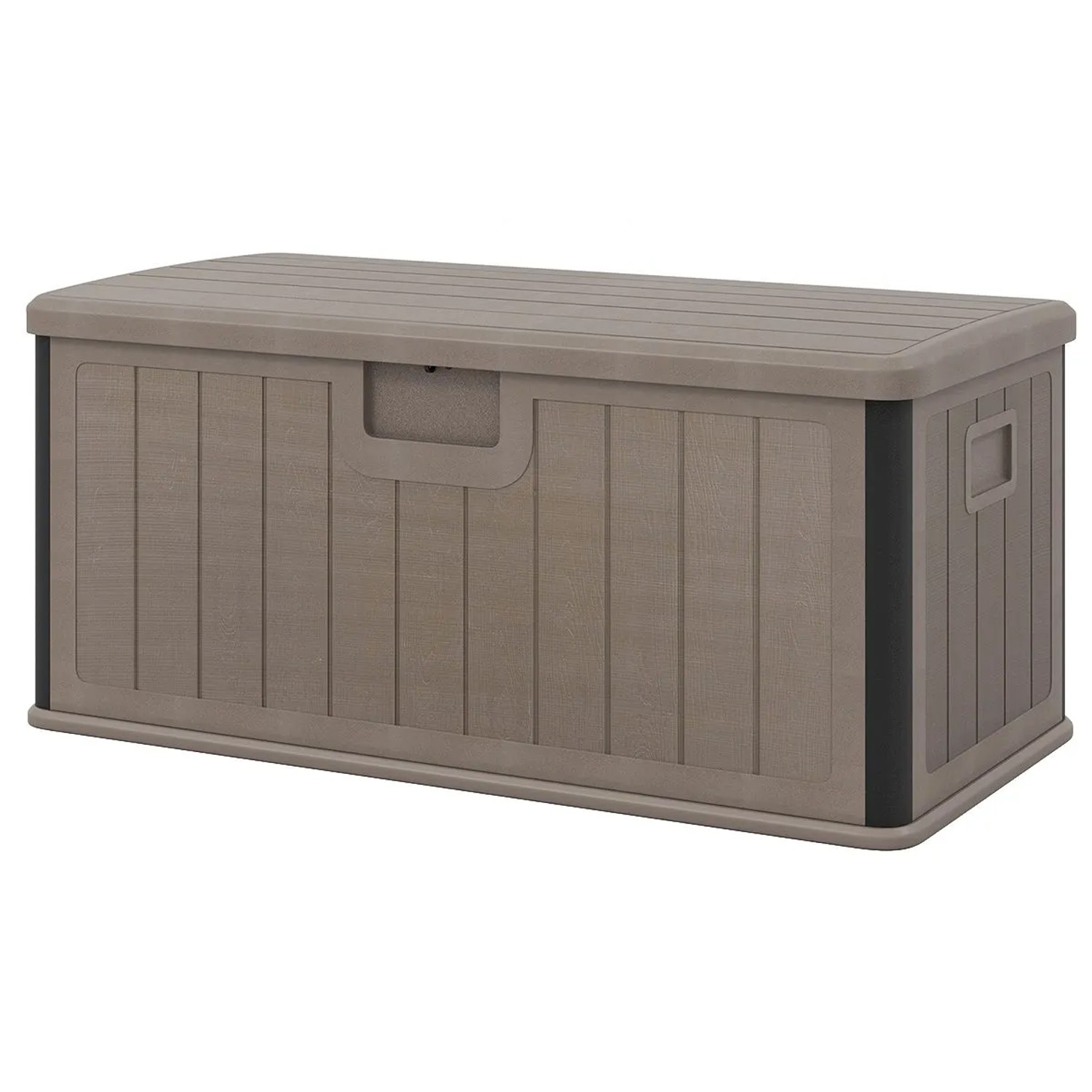 Costway Gartenbox 378 L Wasserdicht mit Abschließbarem Deckel Braun