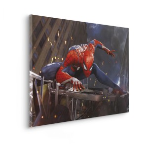 Komar Keilrahmenbild Marvel Spider-Man Landing Grau