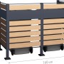 Westmann Mülltonnenverkleidung Planum für 2 Tonnen (je 240 l) in Holzoptik, Stahlgestell.