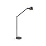 Moderne, schwarze Lucande Stehlampe Silka aus Metall für Arbeitszimmer mit E27 Fassung.