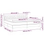 vidaXL Boxspringbett Creme 200x200 cm mit Matratze und Kopfteil, Größenangaben.