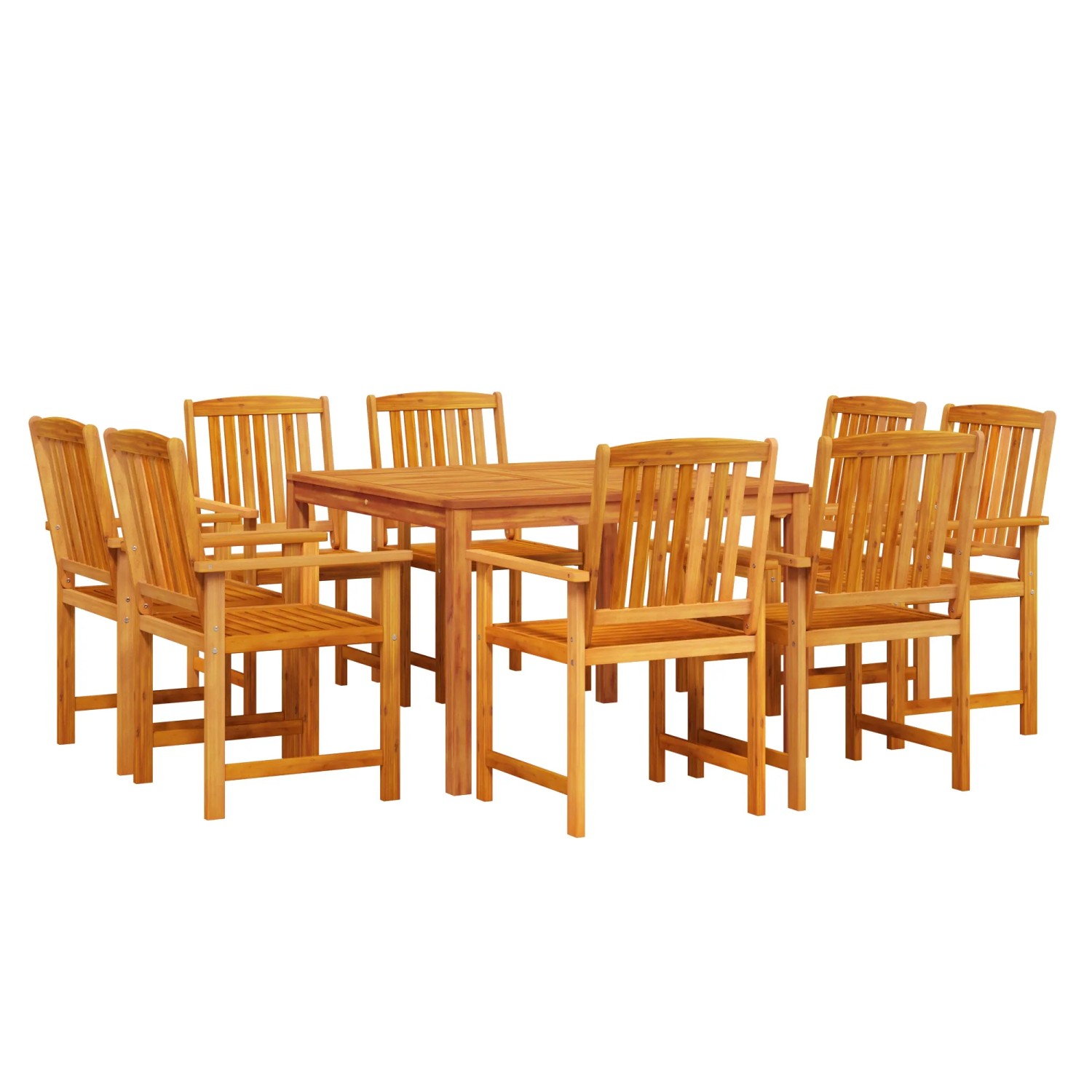 vidaXL 9-tlg Garten-Essgruppe Massivholz Akazie 3375687
