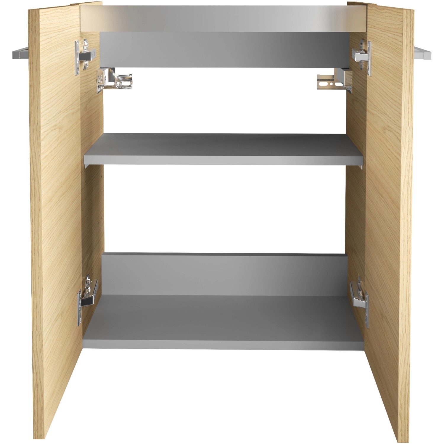 Offener Fackelmann Waschbeckenunterschrank SBC Sandeiche, 52 cm breit, mit Einlegeböden.