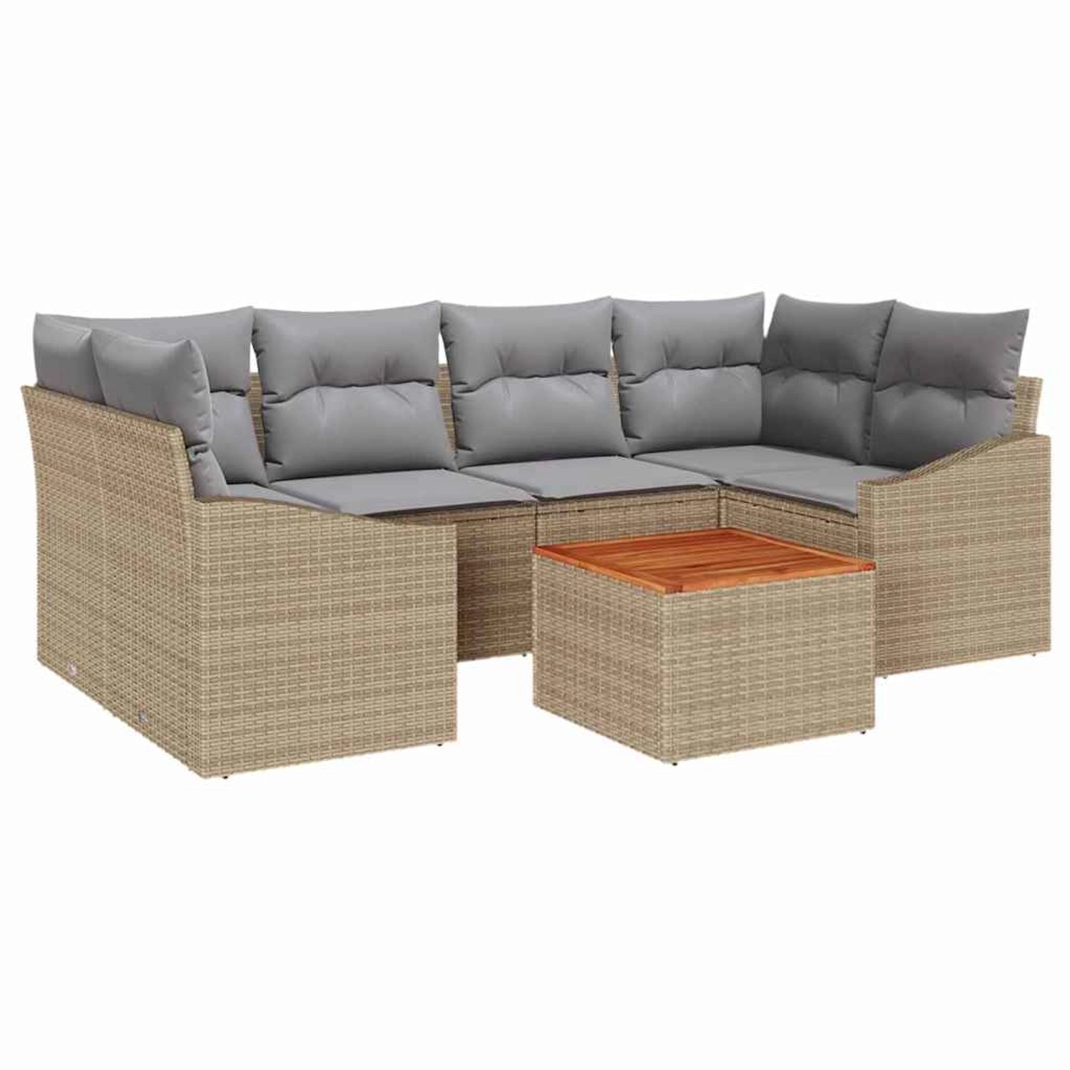 vidaXL Garten-Sofa-Set 7-Tlg Beige Hellgrau 3356453 günstig online kaufen